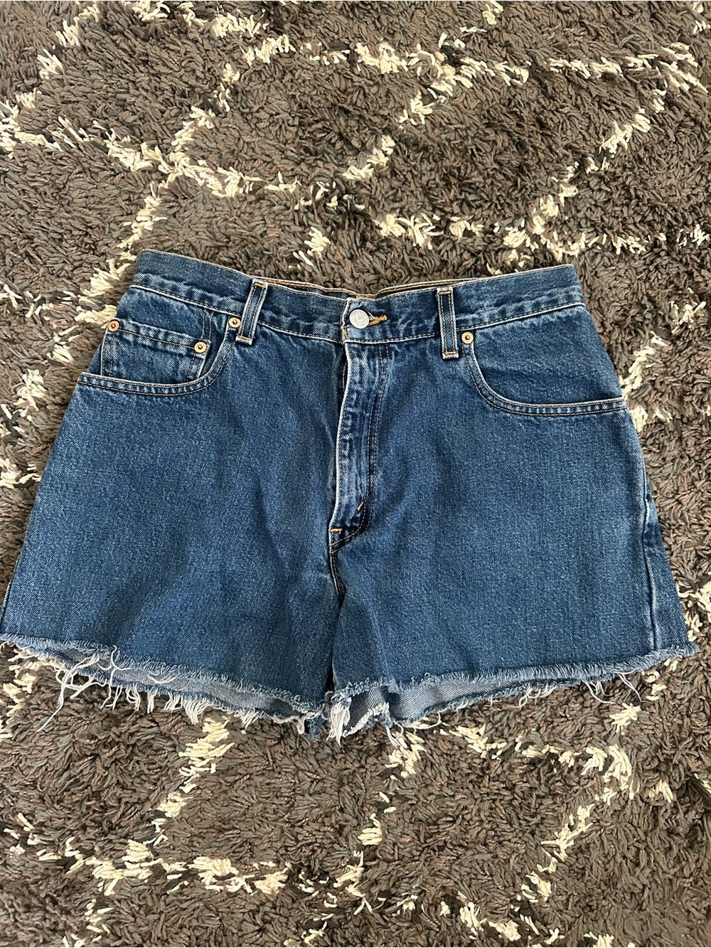 Levi’s Cutoff Dark Denim Shorts